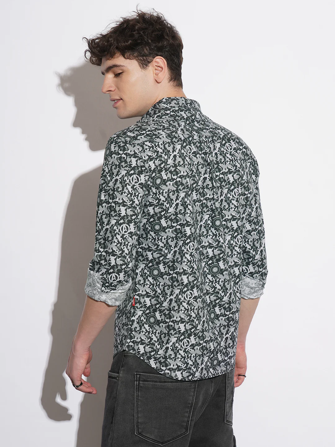 Black Comfort Fit Regular Collar Men's Shirt by Being Human Clothing - Image 3