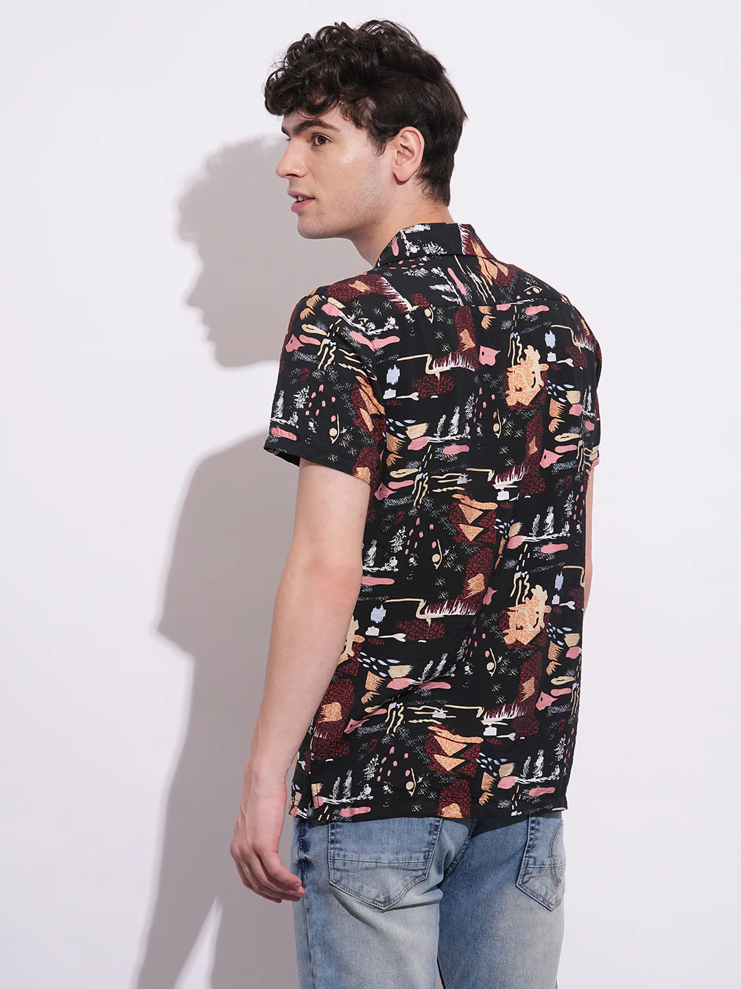 Black Regular Fit Regular Collar Men's Shirt by Being Human Clothing - Image 3