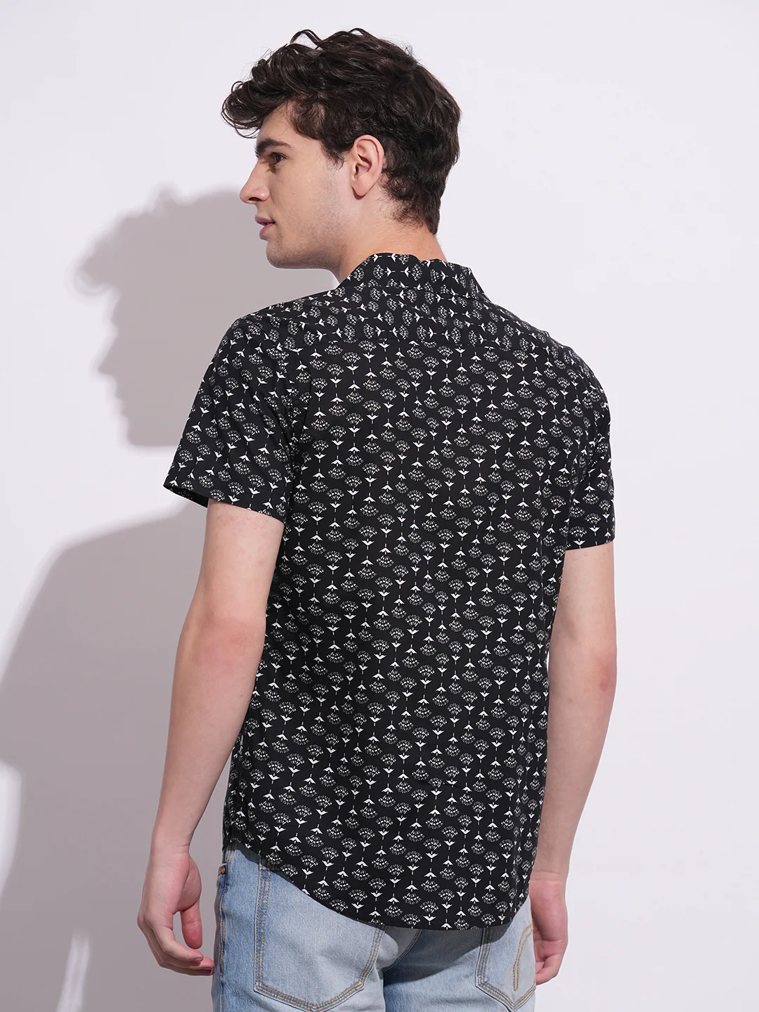 Black Slim Fit Regular Collar Men's Shirt by Being Human Clothing - Image 3