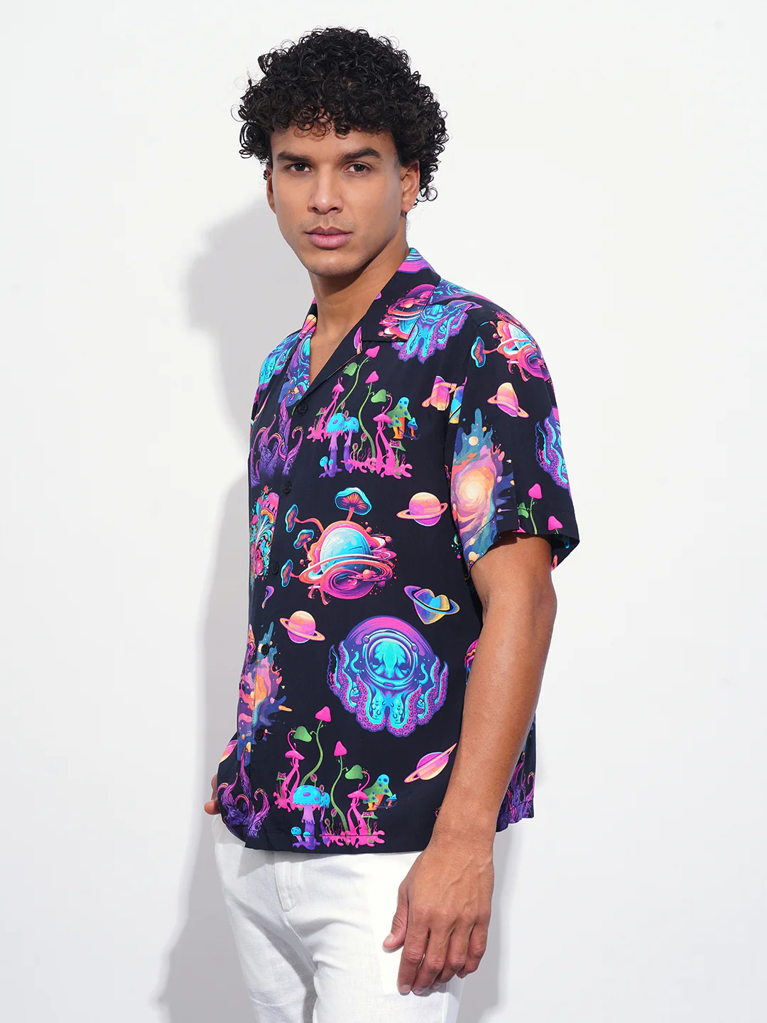 Black Easy Fit Regular Collar Men's Shirt by Being Human Clothing - Image 2