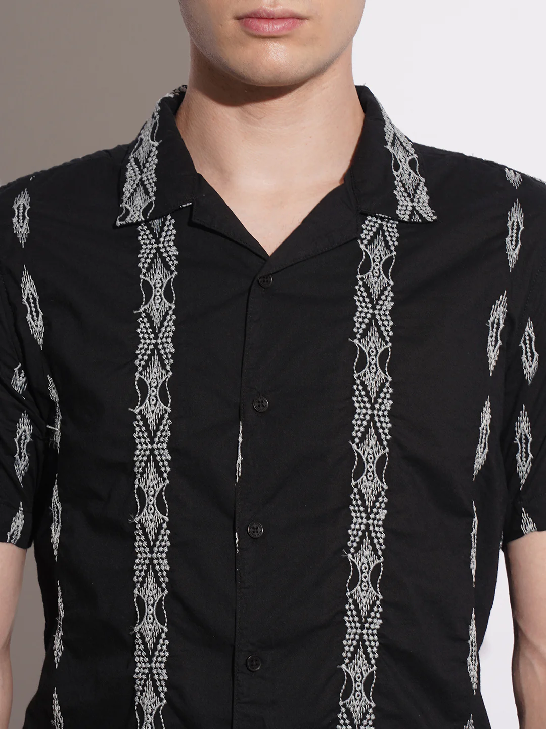 Black Regular Fit Regular Collar Men's Shirt by Being Human Clothing - Image 4