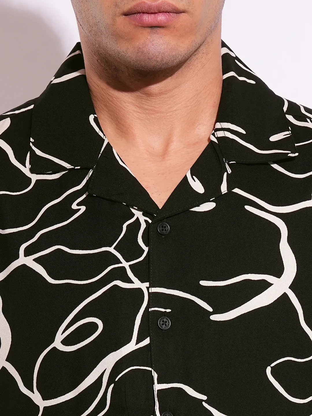 Black Regular Fit Regular Collar Short Sleeves Men's Shirt by Being Human Clothing - Image 5
