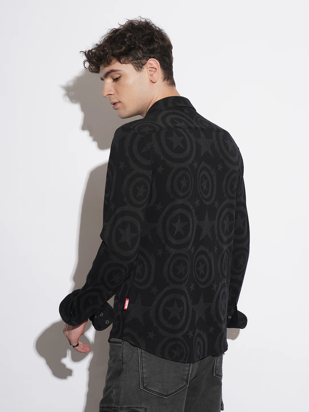 Black Comfort Fit Regular Collar Men's Shirt by Being Human Clothing - Image 3