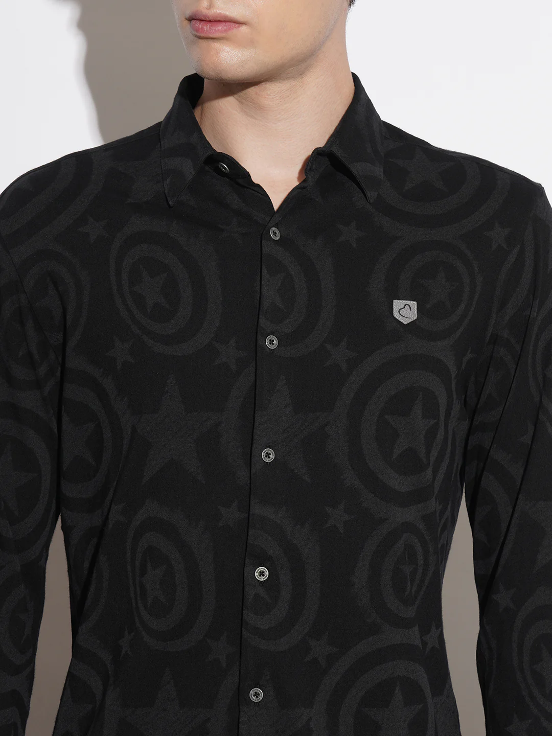 Black Comfort Fit Regular Collar Men's Shirt by Being Human Clothing - Image 4