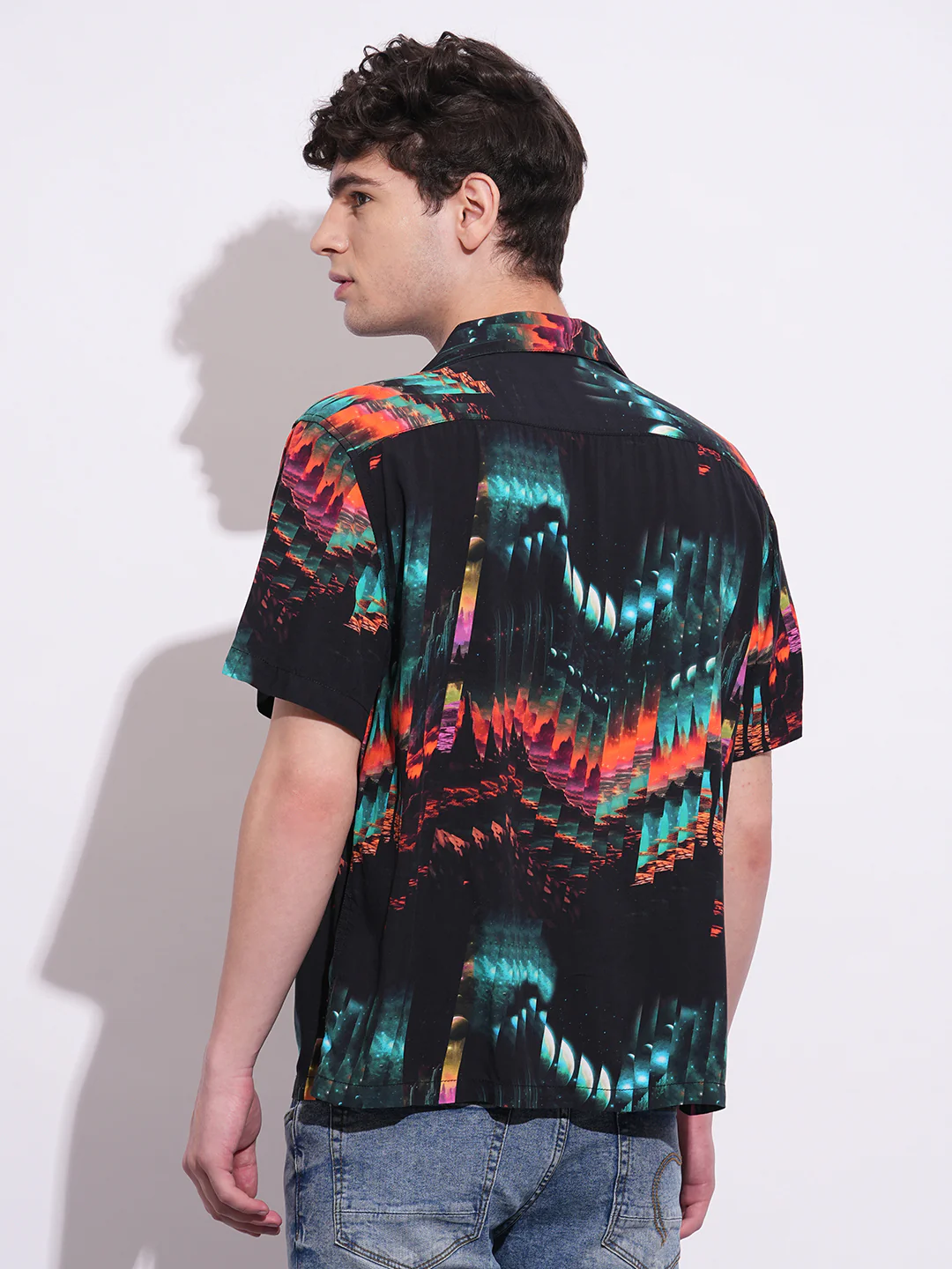 Black Easy Fit Regular Collar Men's Shirt by Being Human Clothing - Image 3