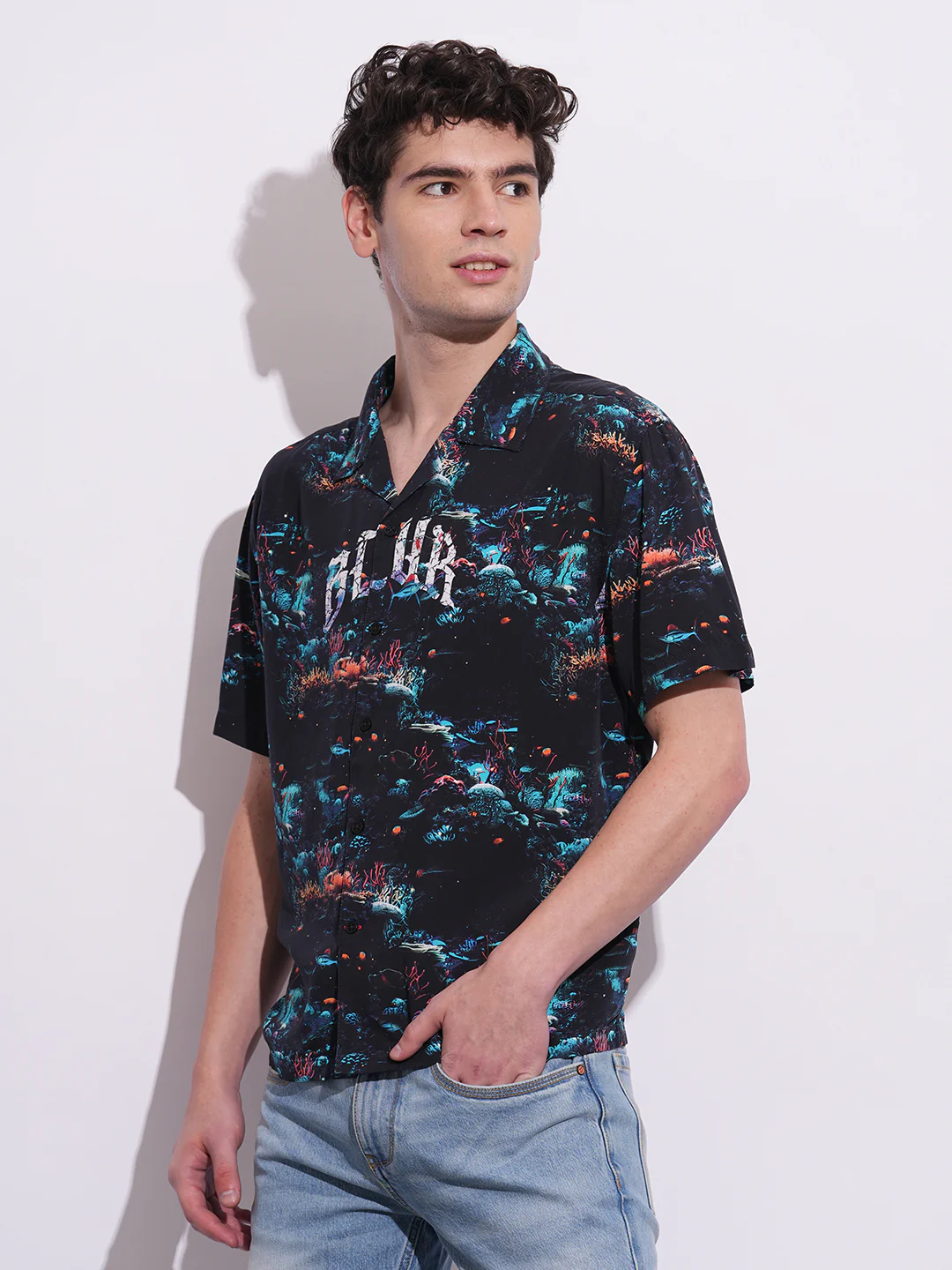 Black Easy Fit Regular Collar Men's Shirt by Being Human Clothing - Image 2