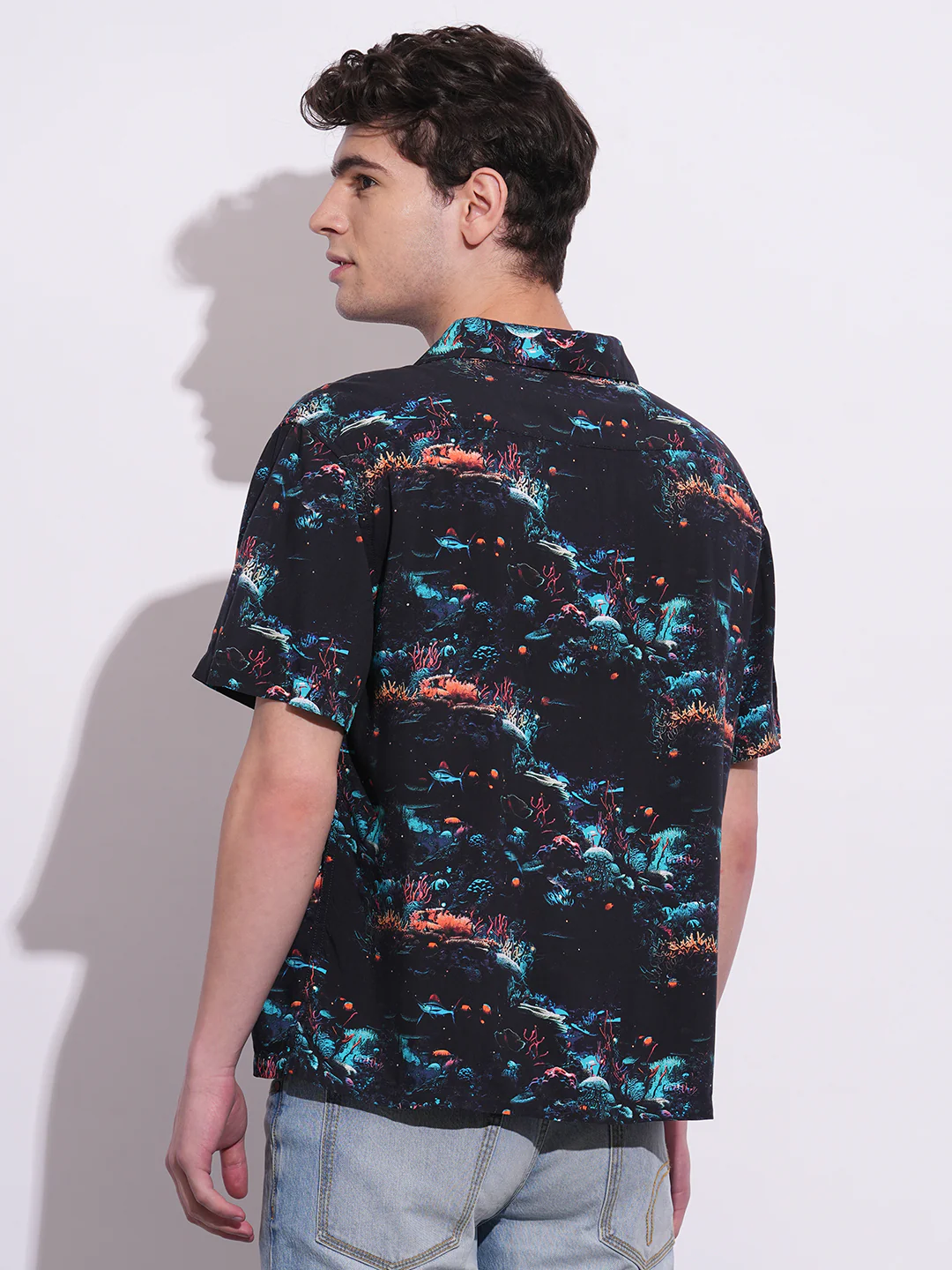 Black Easy Fit Regular Collar Men's Shirt by Being Human Clothing - Image 3