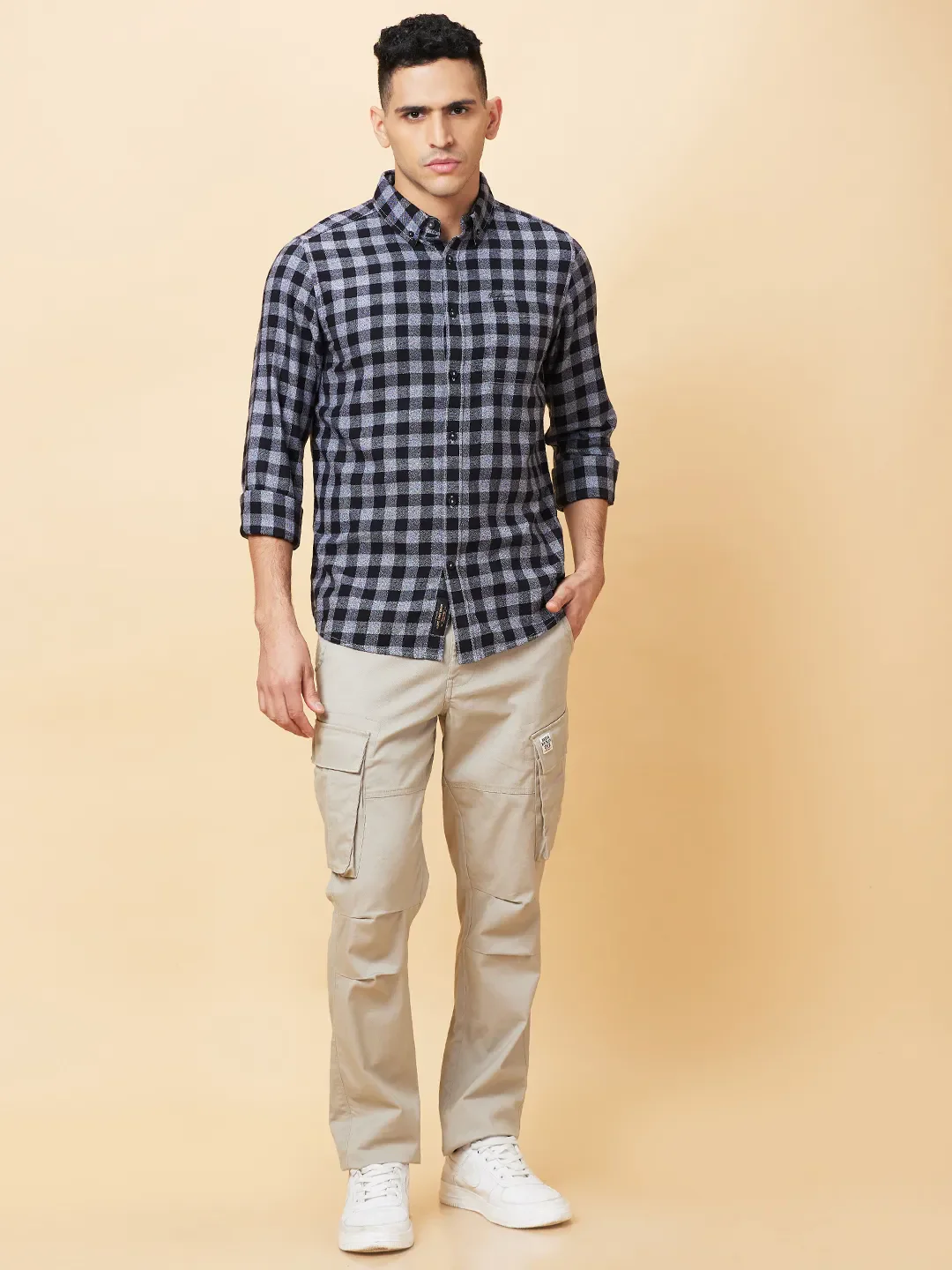Black Slim Fit Regular Collar Men's Shirt by Being Human Clothing - Image 2