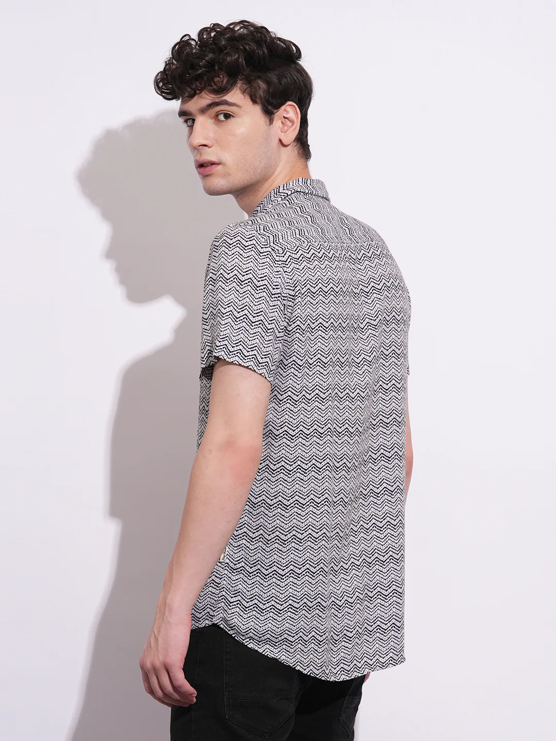 Black Regular Fit Regular Collar Men's Shirt by Being Human Clothing - Image 3