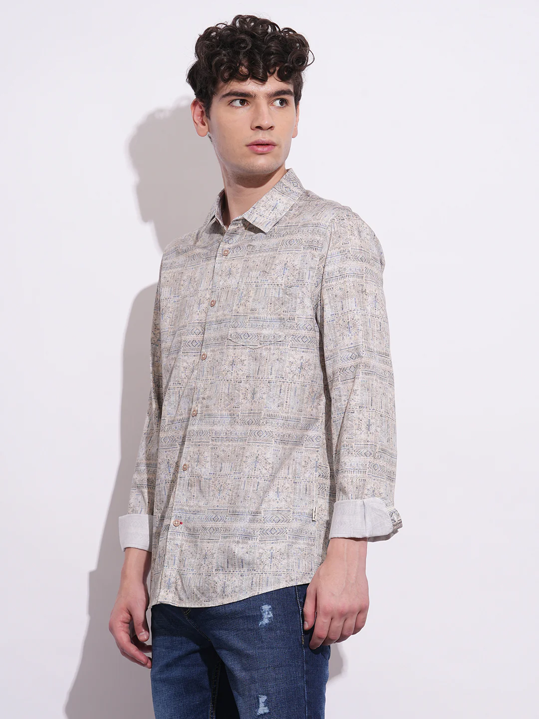 Blue Regular Fit Regular Collar Men's Shirt by Being Human Clothing - Image 2