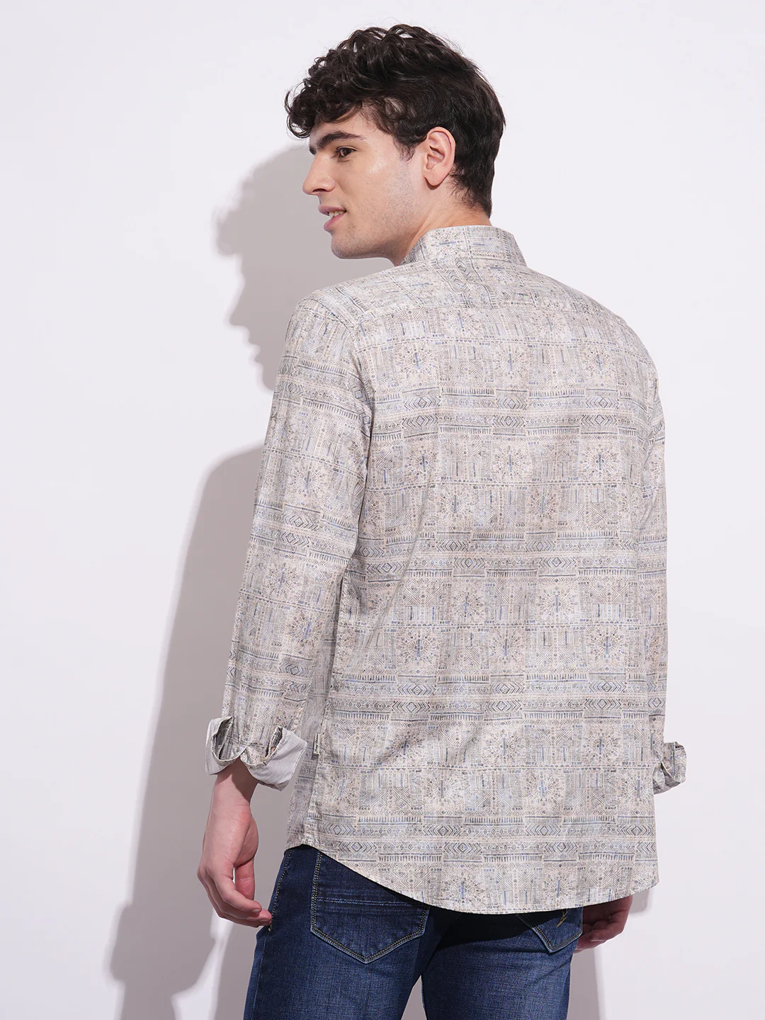 Blue Regular Fit Regular Collar Men's Shirt by Being Human Clothing - Image 3