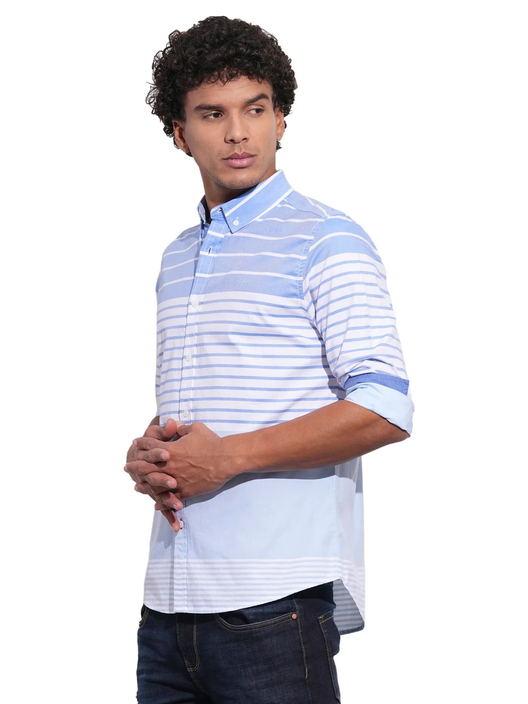 Blue Regular Fit Regular Collar Men's Shirt by Being Human Clothing - Image 2