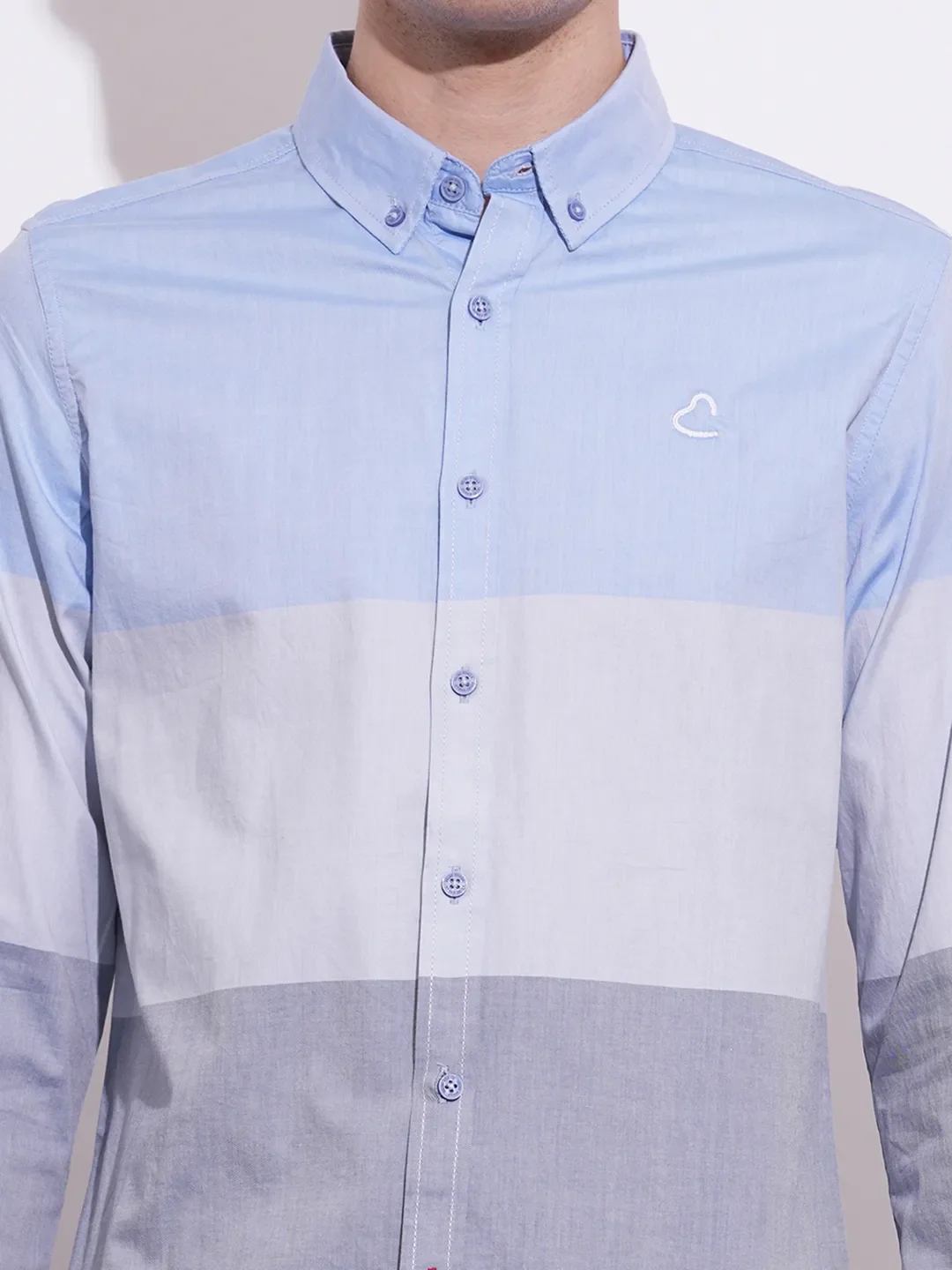 Blue Regular Fit Regular Collar Men's Shirt by Being Human Clothing - Image 5