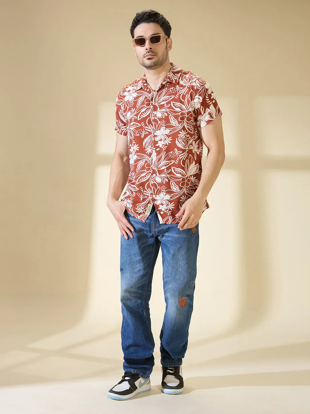 Brown Regular Fit Regular Collar Men's Shirt by Being Human Clothing - Image 6