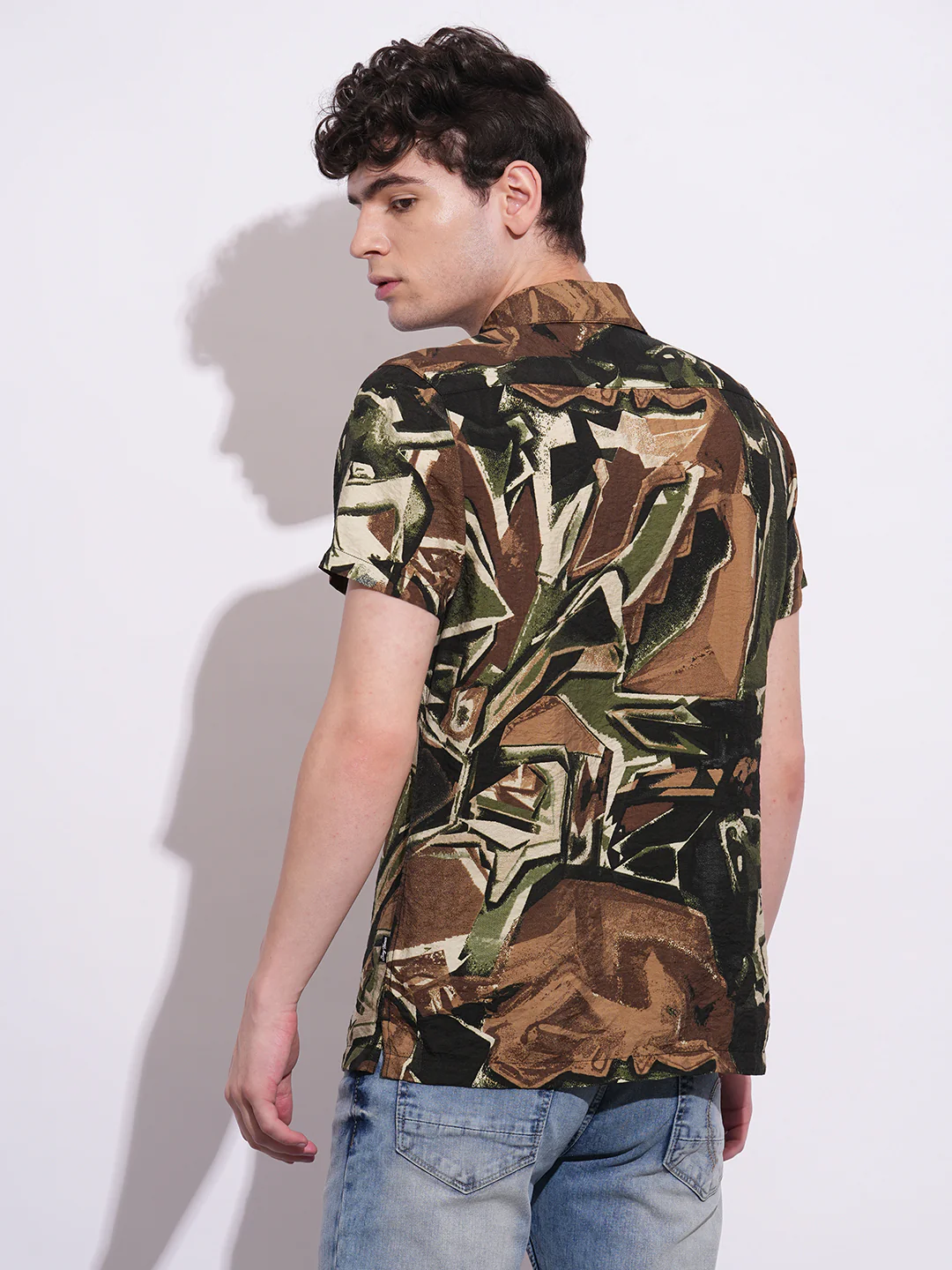 Brown Regular Fit Regular Collar Men's Shirt by Being Human Clothing - Image 3