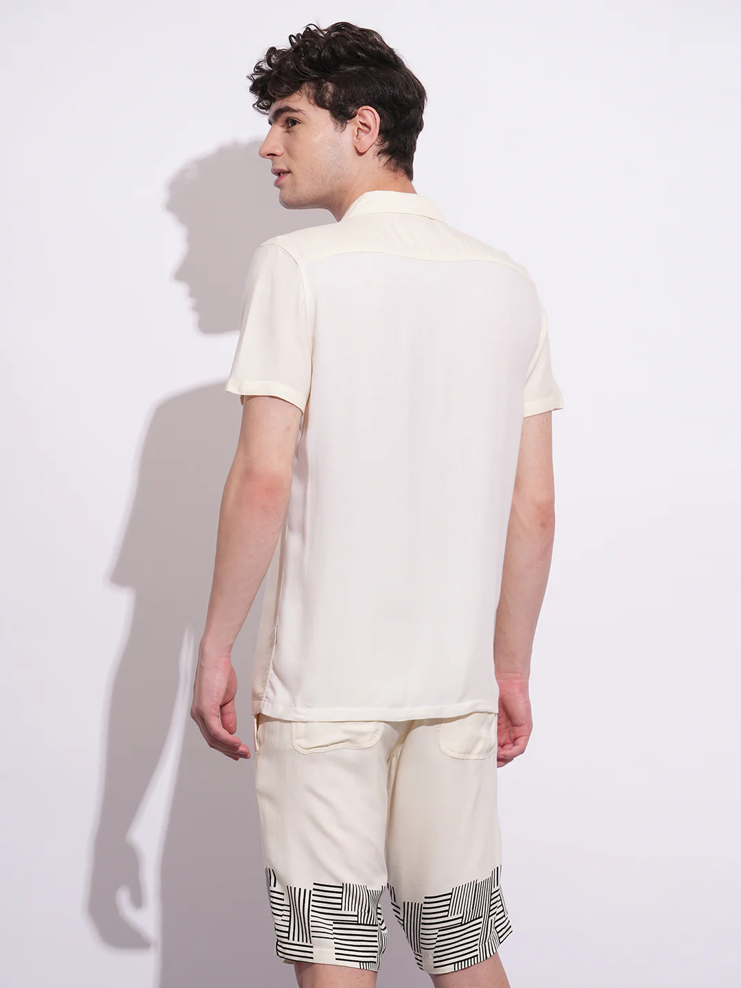 Off White Regular Fit Regular Collar Men's Shirt by Being Human Clothing - Image 3