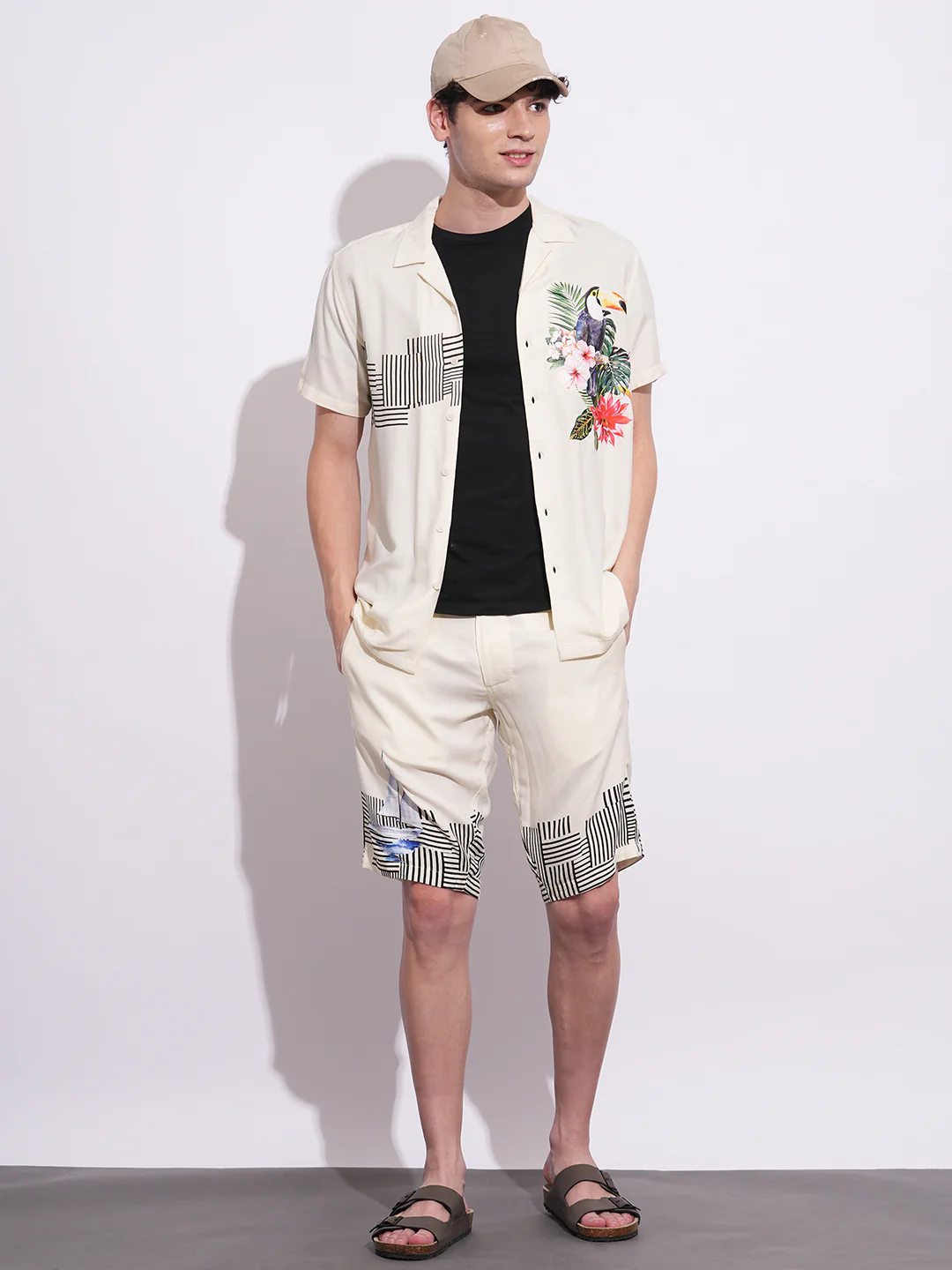 Off White Regular Fit Regular Collar Men's Shirt by Being Human Clothing - Image 5