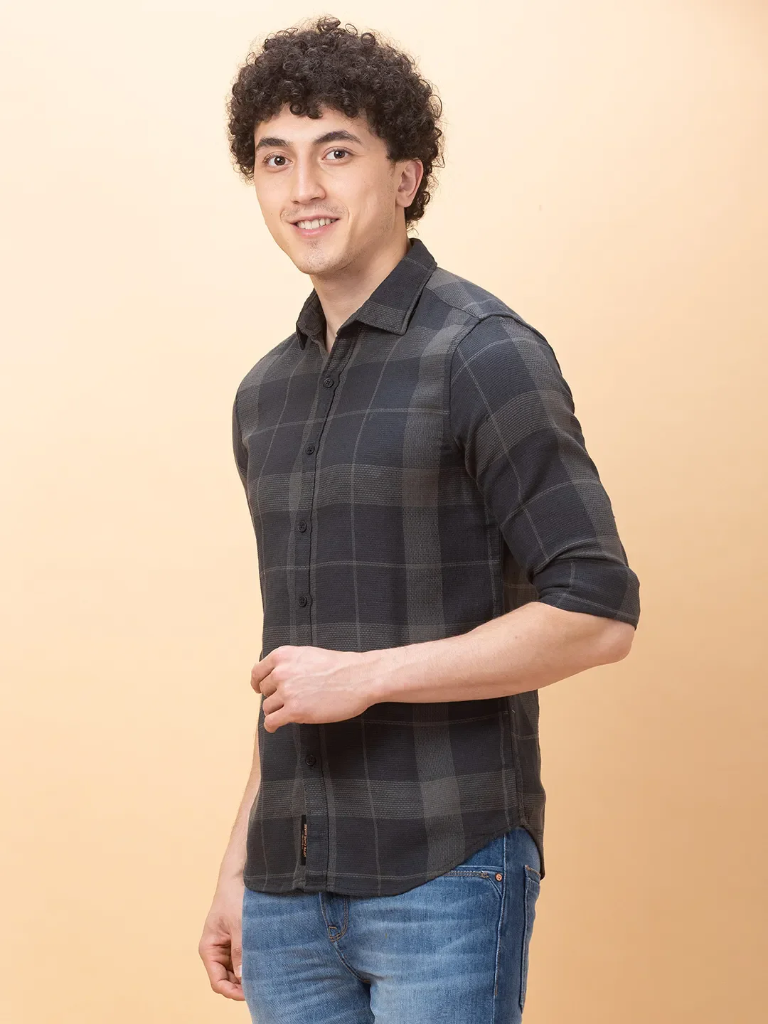 Green Slim Fit Regular Collar Men's Shirt by Being Human Clothing - Image 4