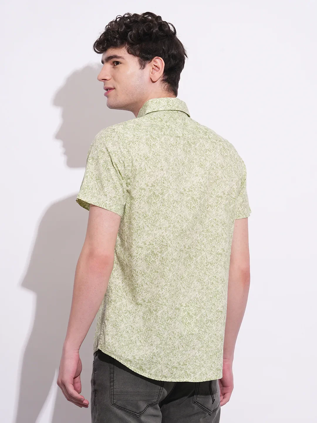 Green Moderno Fit Regular Collar Short Sleeves Men's Shirt by Being Human Clothing - Image 3