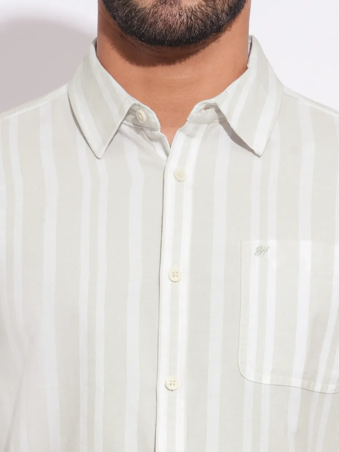 Grey Moderno Fit Regular Collar Long Sleeves Men's Shirt by Being Human Clothing - Image 5