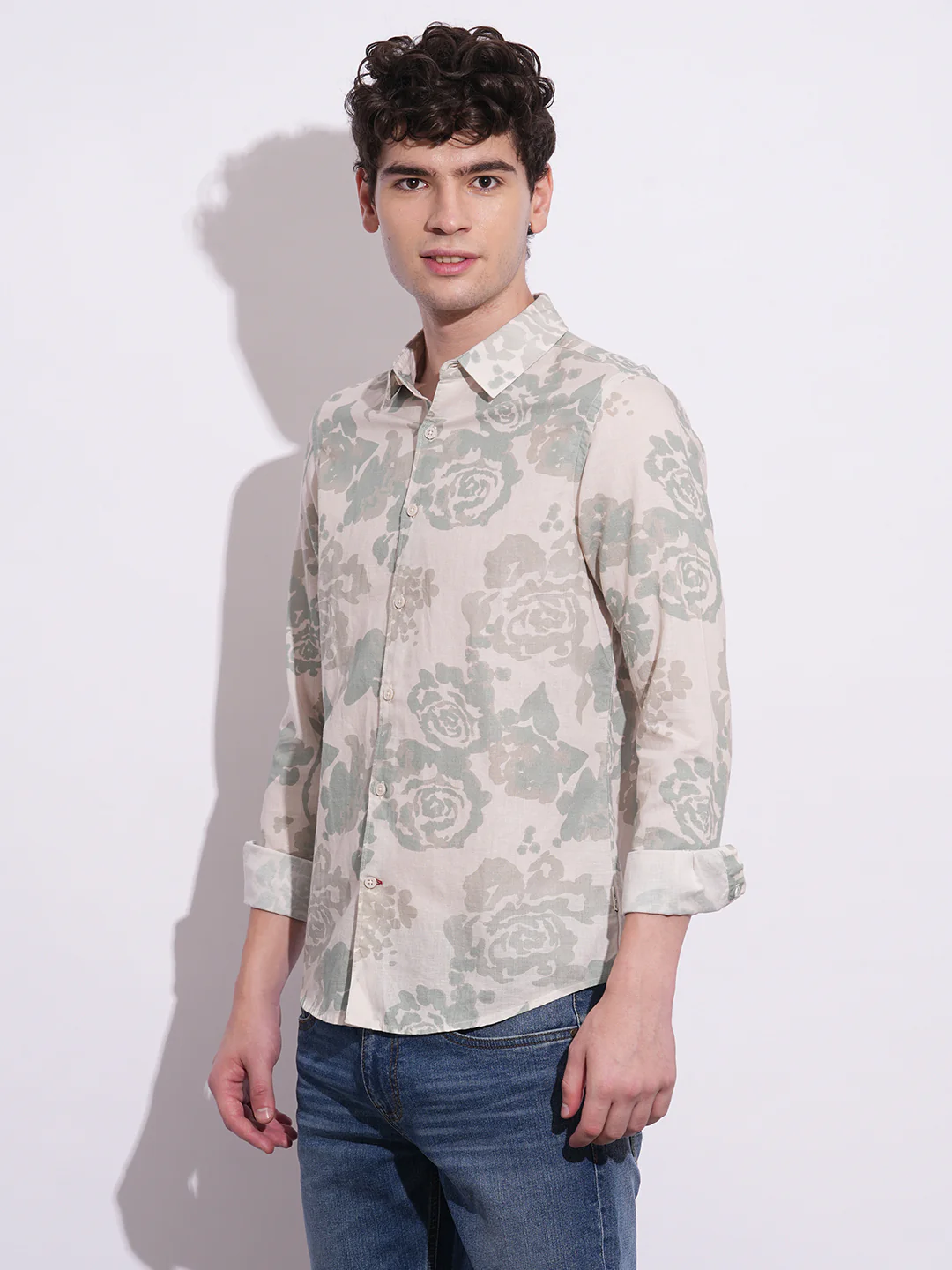 Grey Regular Fit Regular Collar Men's Shirt by Being Human Clothing - Image 2