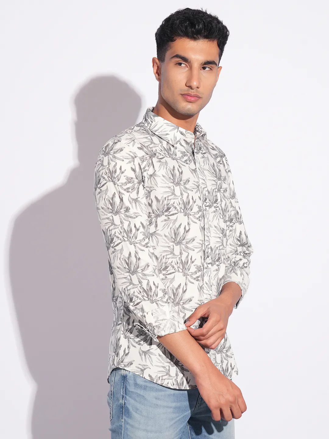 Grey Moderno Fit Regular Collar Long Sleeves Men's Shirt by Being Human Clothing - Image 2