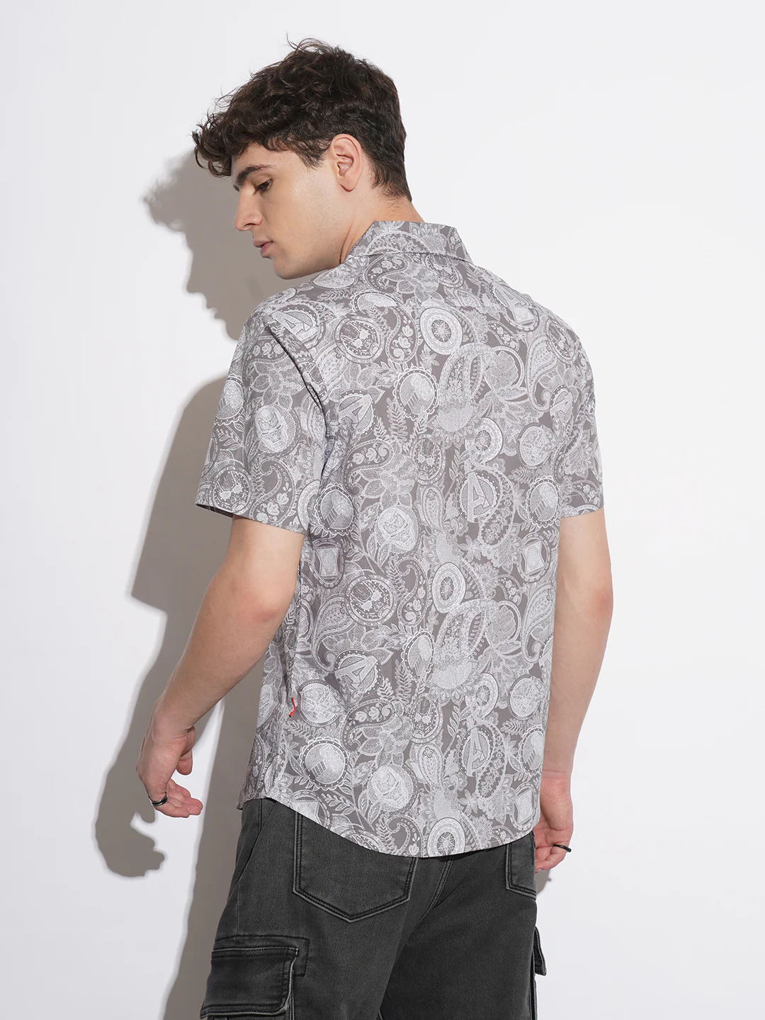 Grey Comfort Fit Regular Collar Men's Shirt by Being Human Clothing - Image 3