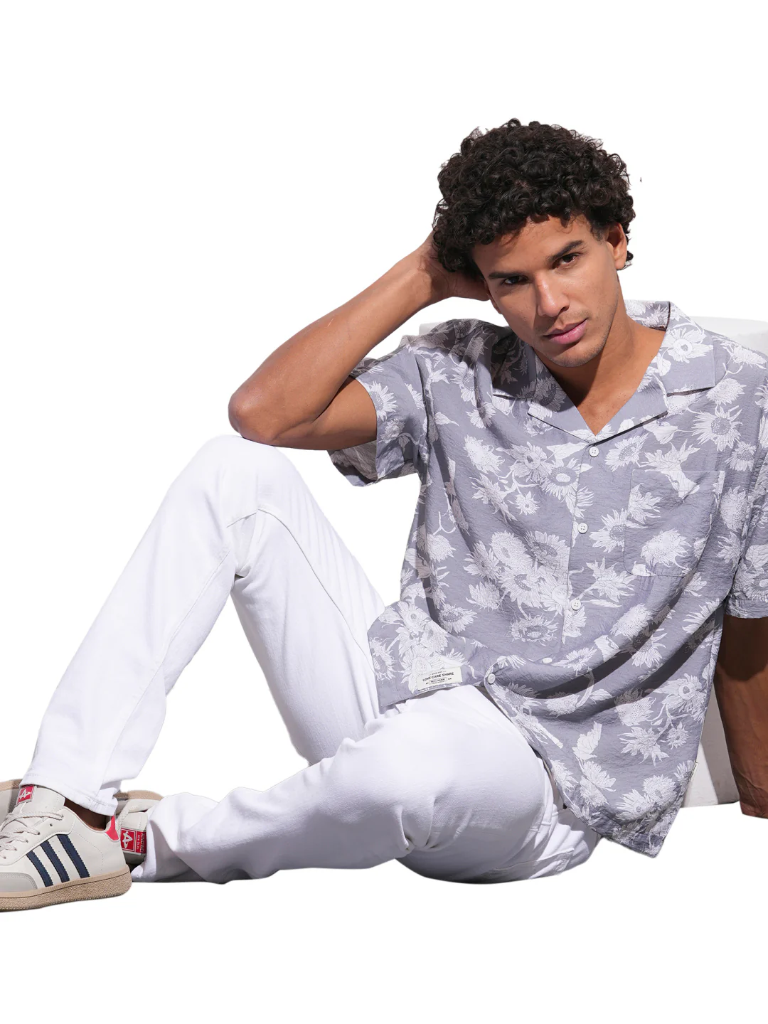 Grey Easy Fit Regular Collar Men's Shirt by Being Human Clothing - Image 5