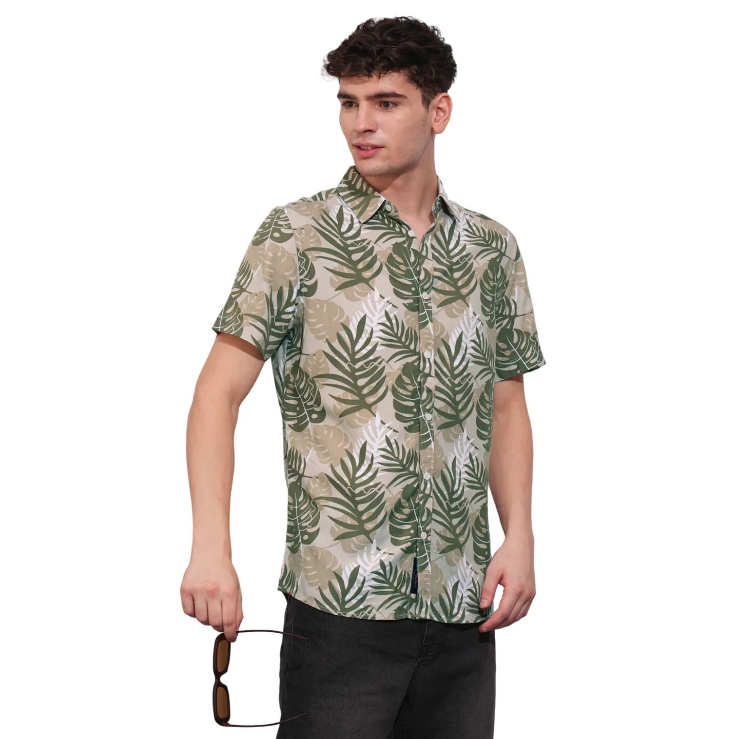 Light Grey Slim Fit Regular Collar Men's Shirt by Being Human Clothing - Image 6