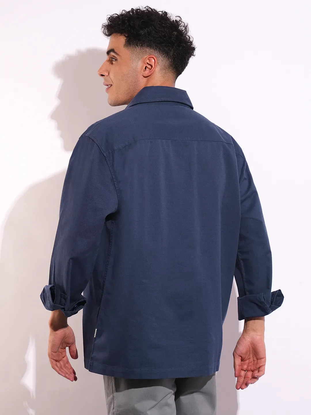 Blue Moderno Fit Regular Collar Long Sleeves Men's Shirt by Being Human Clothing - Image 3