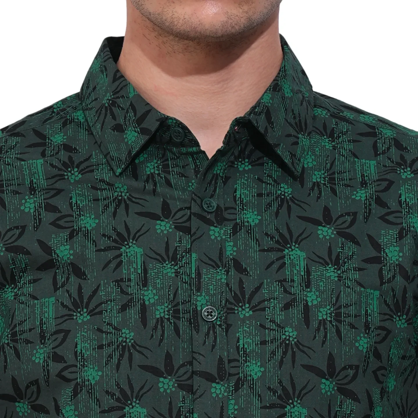 Olive Slim Fit Regular Collar Men's Shirt by Being Human Clothing - Image 5