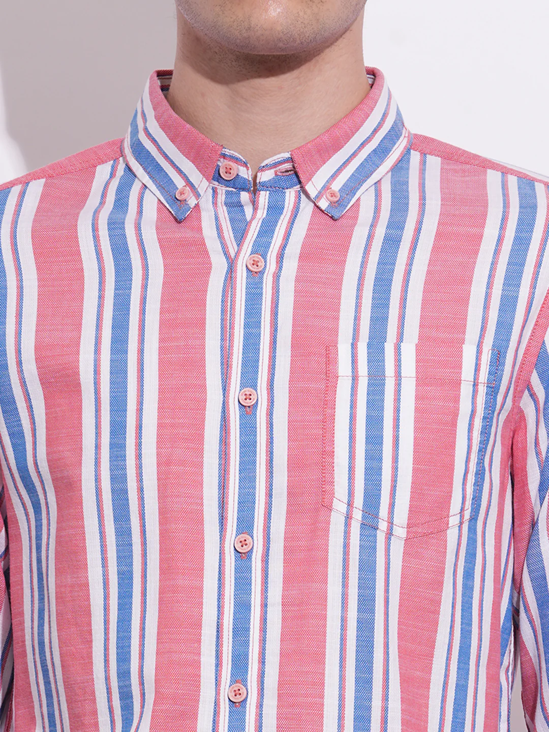 Peach Regular Fit Regular Collar Men's Shirt by Being Human Clothing - Image 4