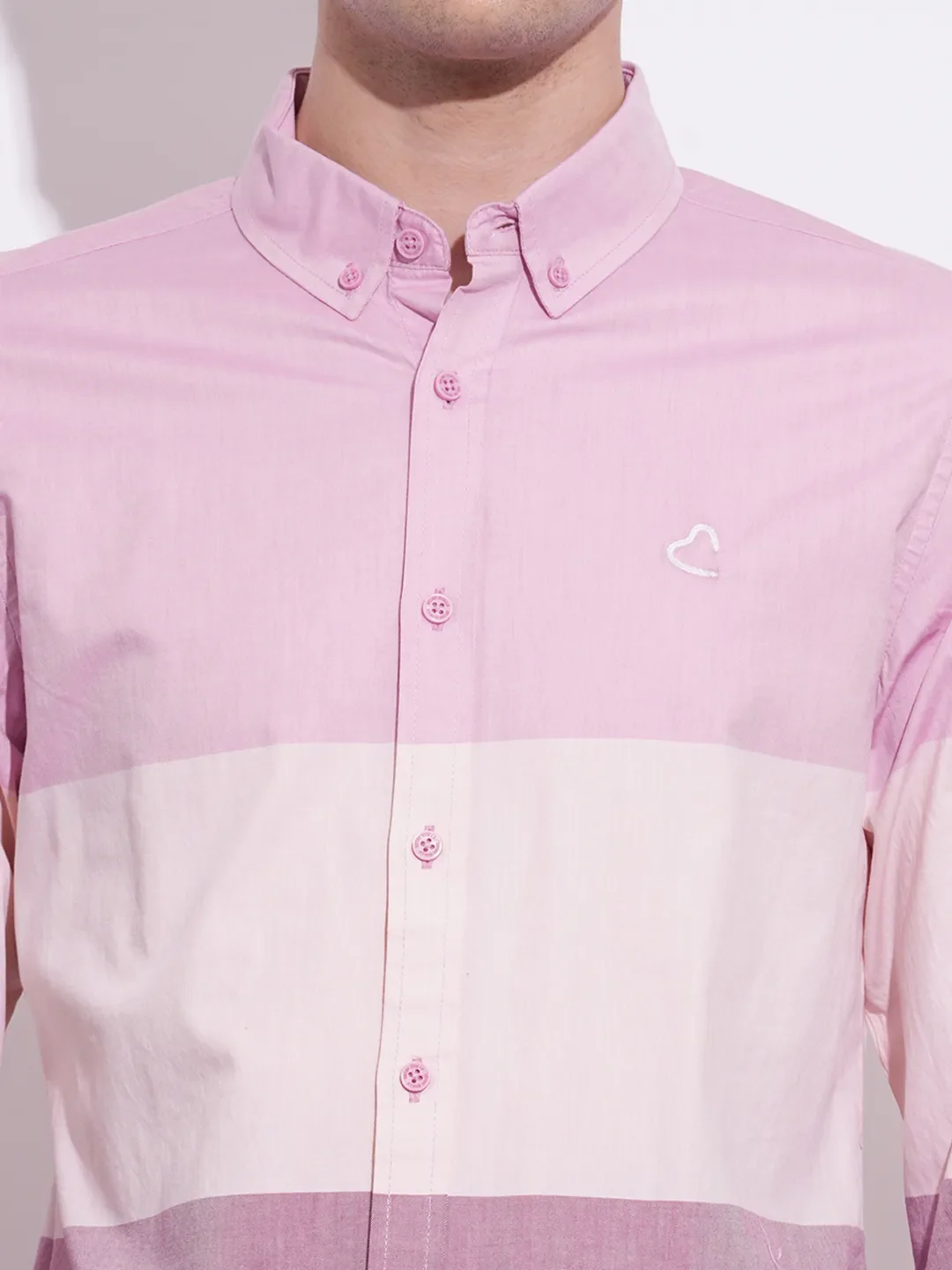 Pink Regular Fit Regular Collar Men's Shirt by Being Human Clothing - Image 5