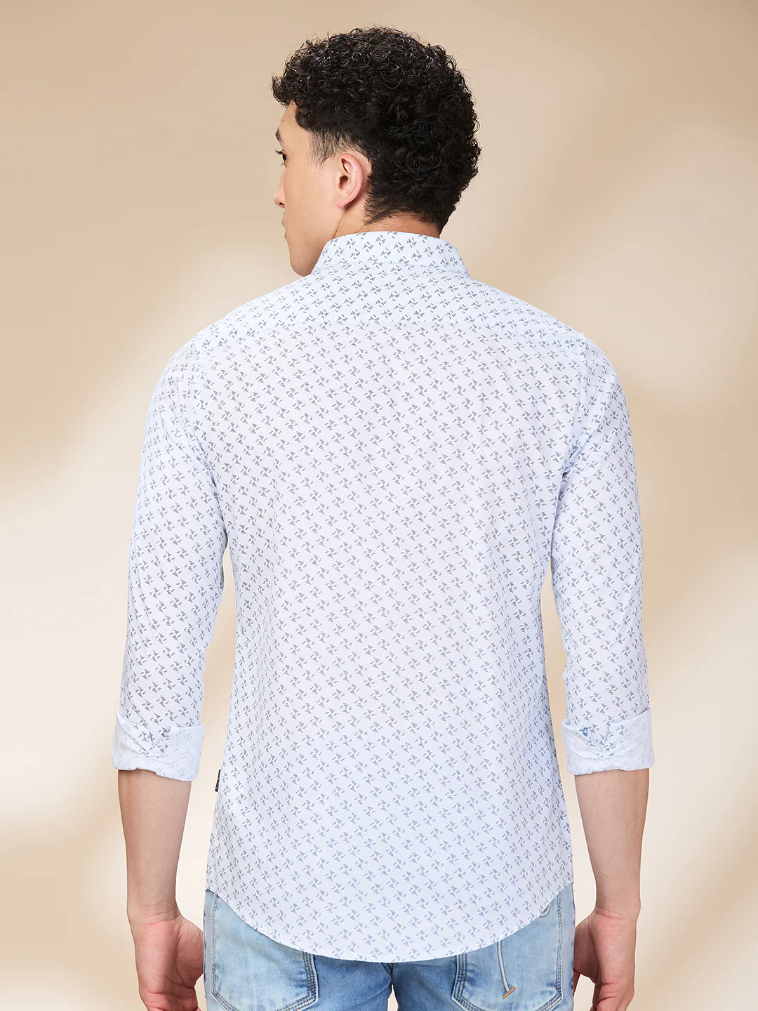 Blue Slim Straight Fit Regular Collar Long Sleeves Men's Shirt by Being Human Clothing - Image 3