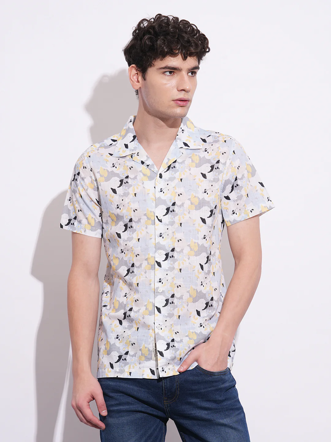 Sky Blue Regular Fit Regular Collar Men's Shirt by Being Human Clothing