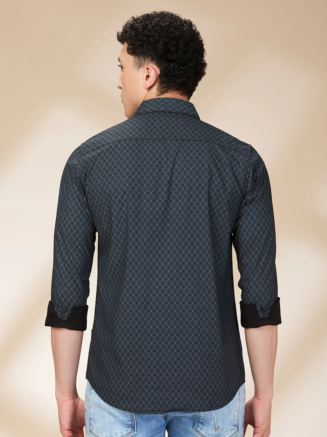 Grey Slim Straight Fit Regular Collar Long Sleeves Men's Shirt by Being Human Clothing - Image 3