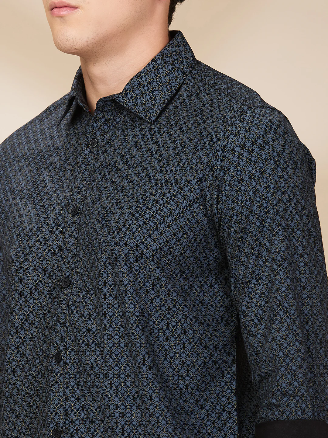 Grey Slim Straight Fit Regular Collar Long Sleeves Men's Shirt by Being Human Clothing - Image 5