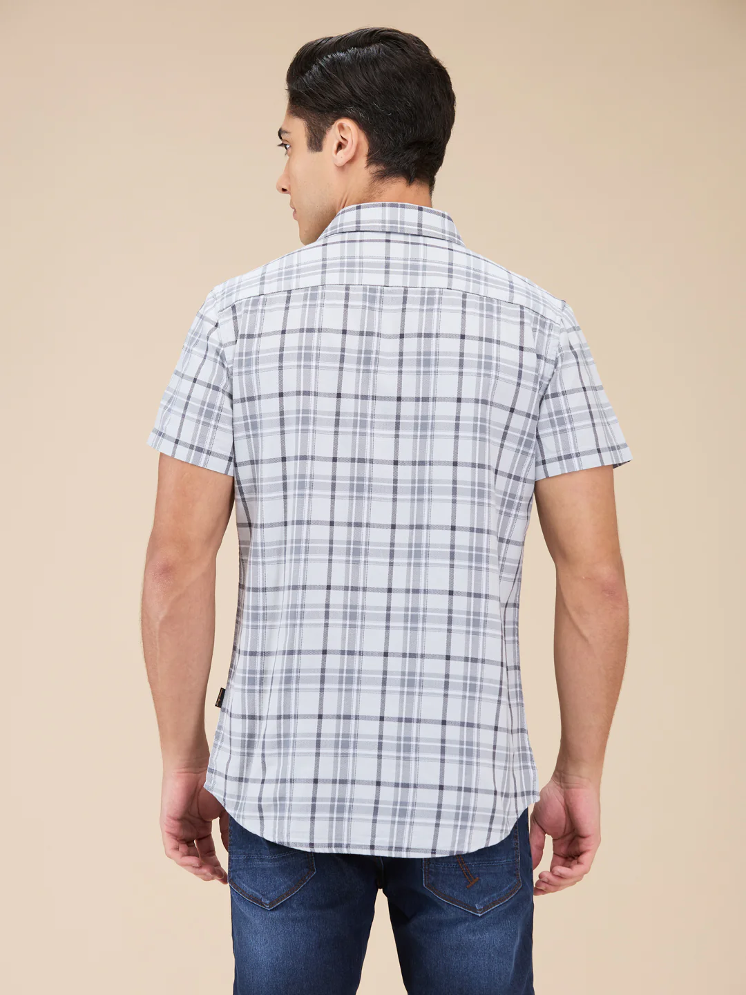 Grey Slim Fit Regular Collar Men's Shirt by Being Human Clothing - Image 3