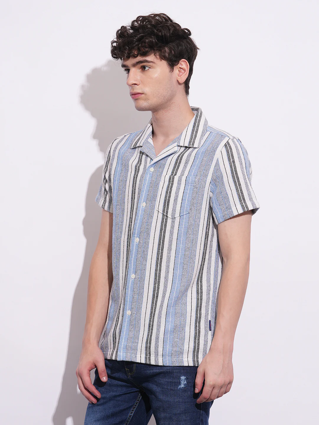 White Regular Fit Regular Collar Men's Shirt by Being Human Clothing - Image 2