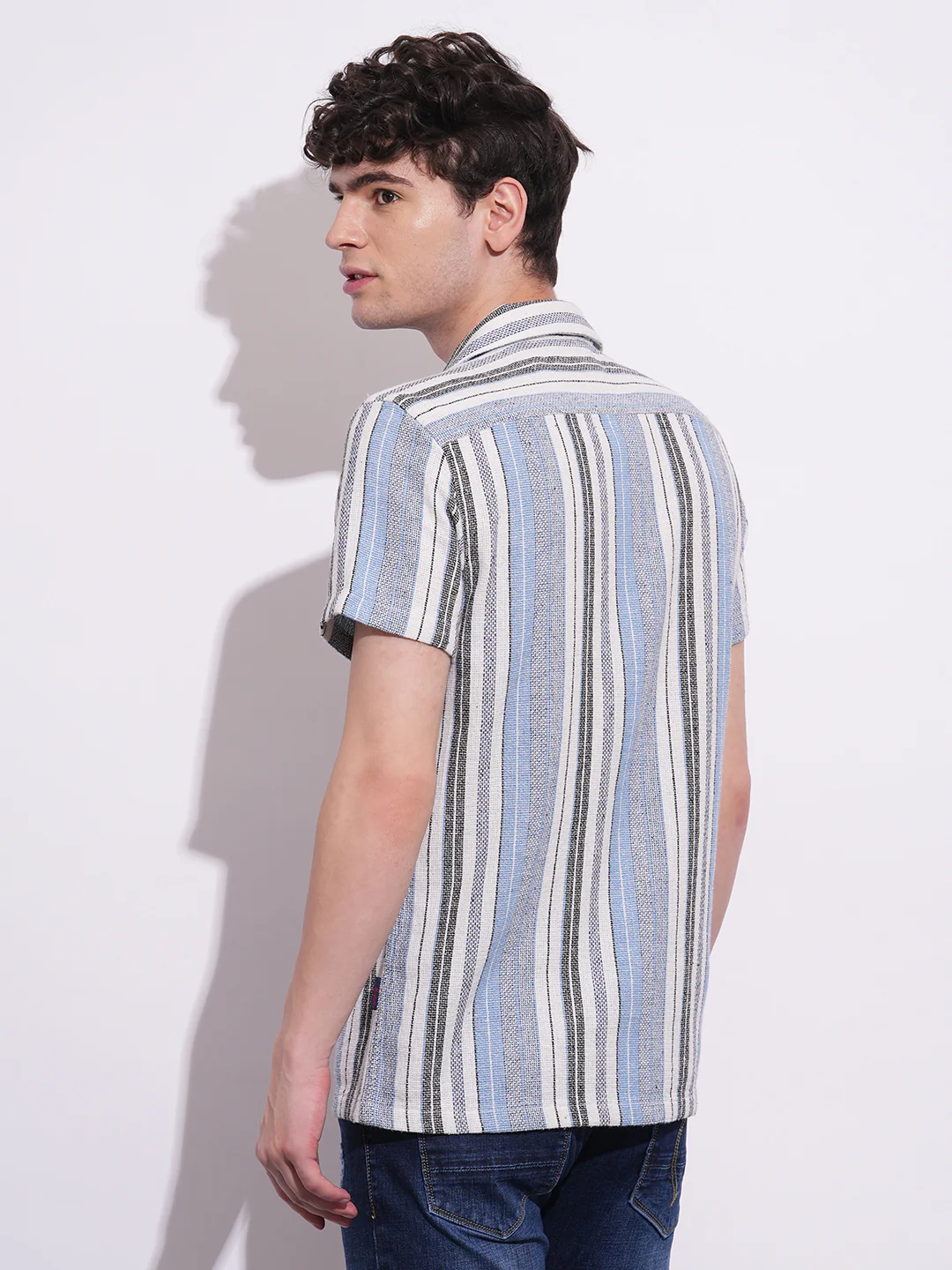 White Regular Fit Regular Collar Men's Shirt by Being Human Clothing - Image 3