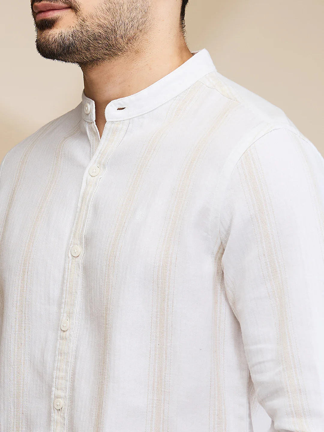 White Slim Fit Regular Collar Men's Shirt by Being Human Clothing - Image 5