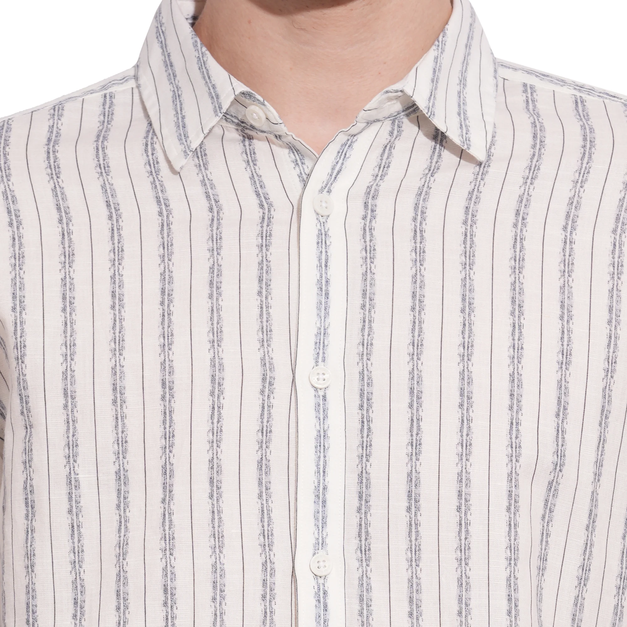 White Slim Fit Regular Collar Men's Shirt by Being Human Clothing - Image 5