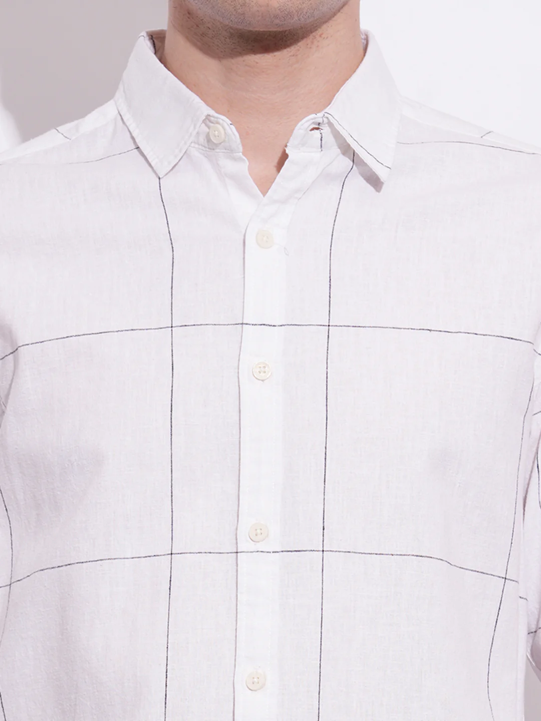 White Regular Fit Regular Collar Men's Shirt by Being Human Clothing - Image 4