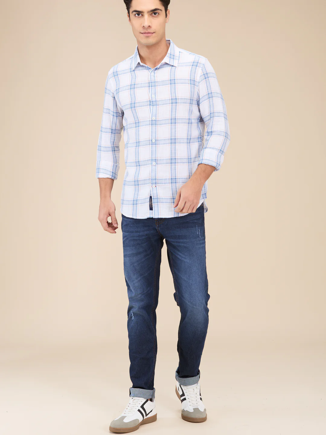 White Slim Fit Regular Collar Men's Shirt by Being Human Clothing - Image 2