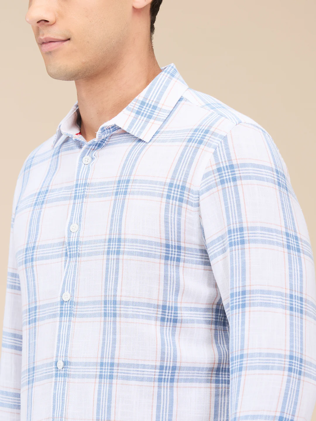 White Slim Fit Regular Collar Men's Shirt by Being Human Clothing - Image 5