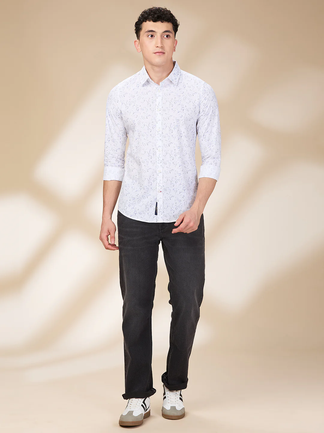 White Slim Fit Regular Collar Men's Shirt by Being Human Clothing - Image 2