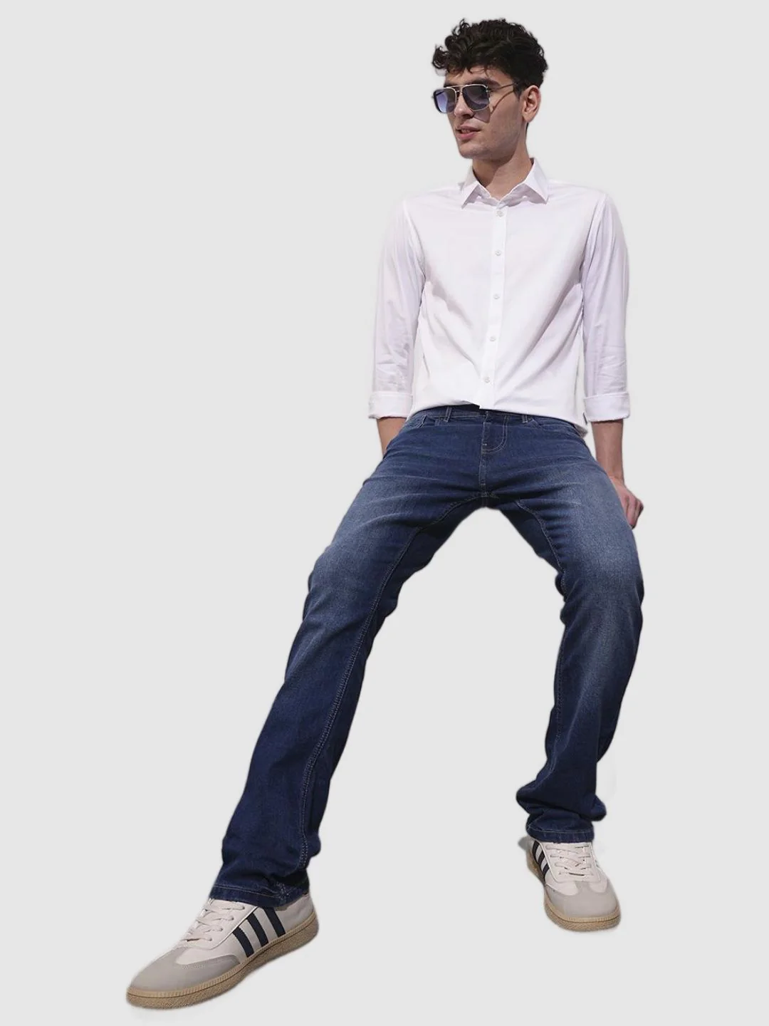 White Slim Fit Regular Collar Men's Shirt by Being Human Clothing - Image 5