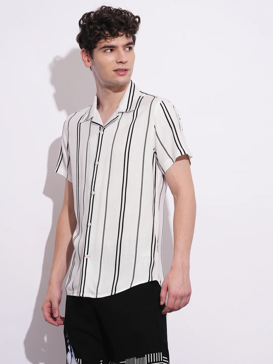White Regular Fit Regular Collar Men's Shirt by Being Human Clothing - Image 2