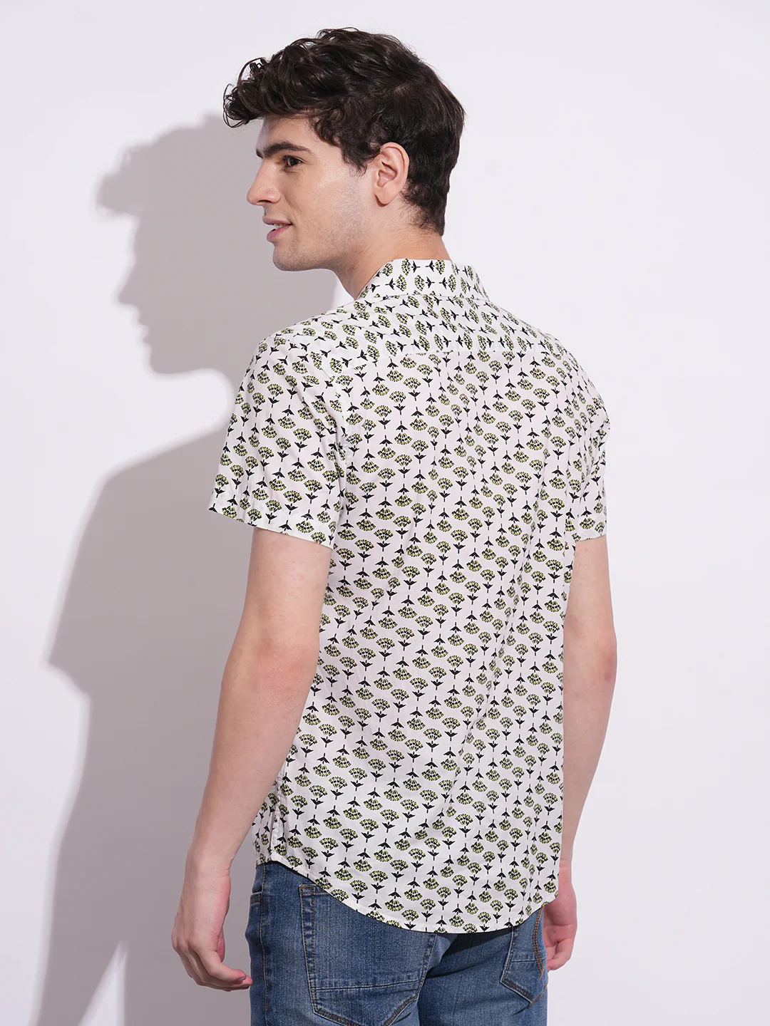 White Slim Fit Regular Collar Men's Shirt by Being Human Clothing - Image 3