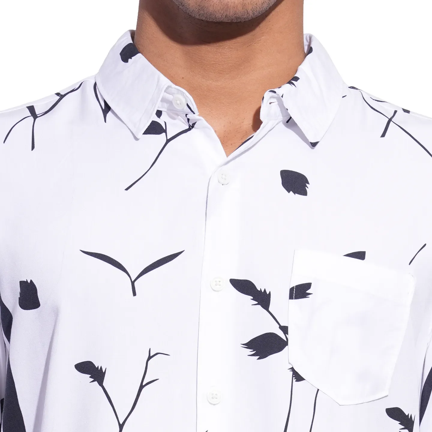 White Moderno Fit Regular Collar Long Sleeves Men's Shirt by Being Human Clothing - Image 5